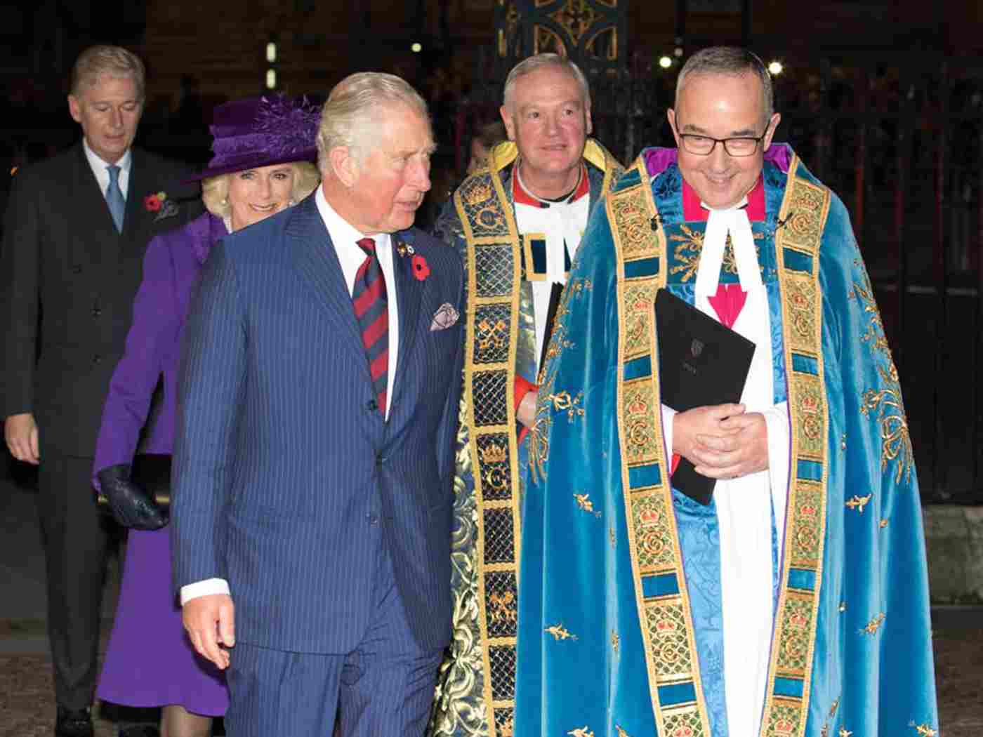 The Prince of Wales and The Duchess of Cambridge arrive for the service